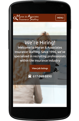 Sample mobile-friendly recruiter staffing agency website designed by Emothy