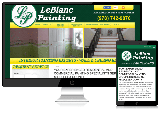 Sample mobile-friendly house painter and construction website designed by Emothy