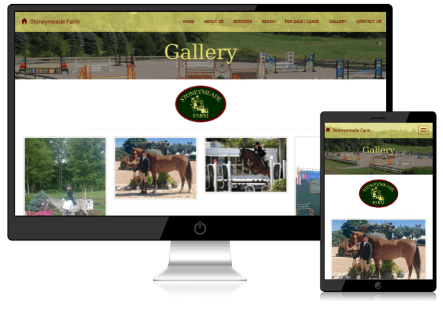 Sample mobile-friendly horse farm website designed by Emothy